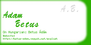 adam betus business card